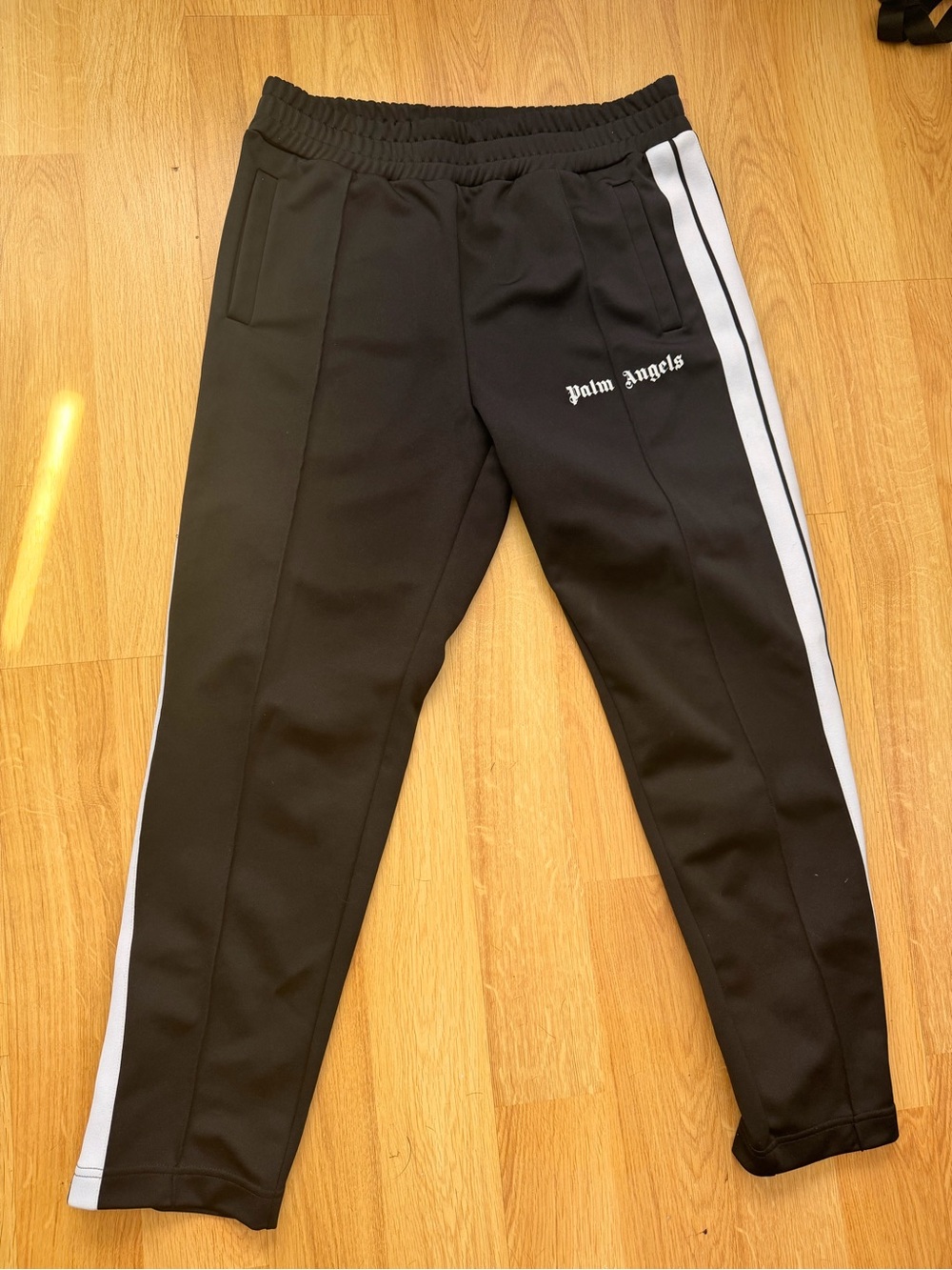 Palm Angels Black Joggers with White Side Stripes